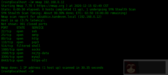 nmap 命令常用实例 nmap 命令常用实例