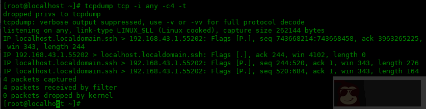 tcpdump 命令的常用选项:三 tcpdump 命令的常用选项:三