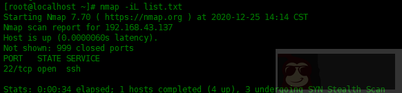 nmap 命令常用实例 nmap 命令常用实例