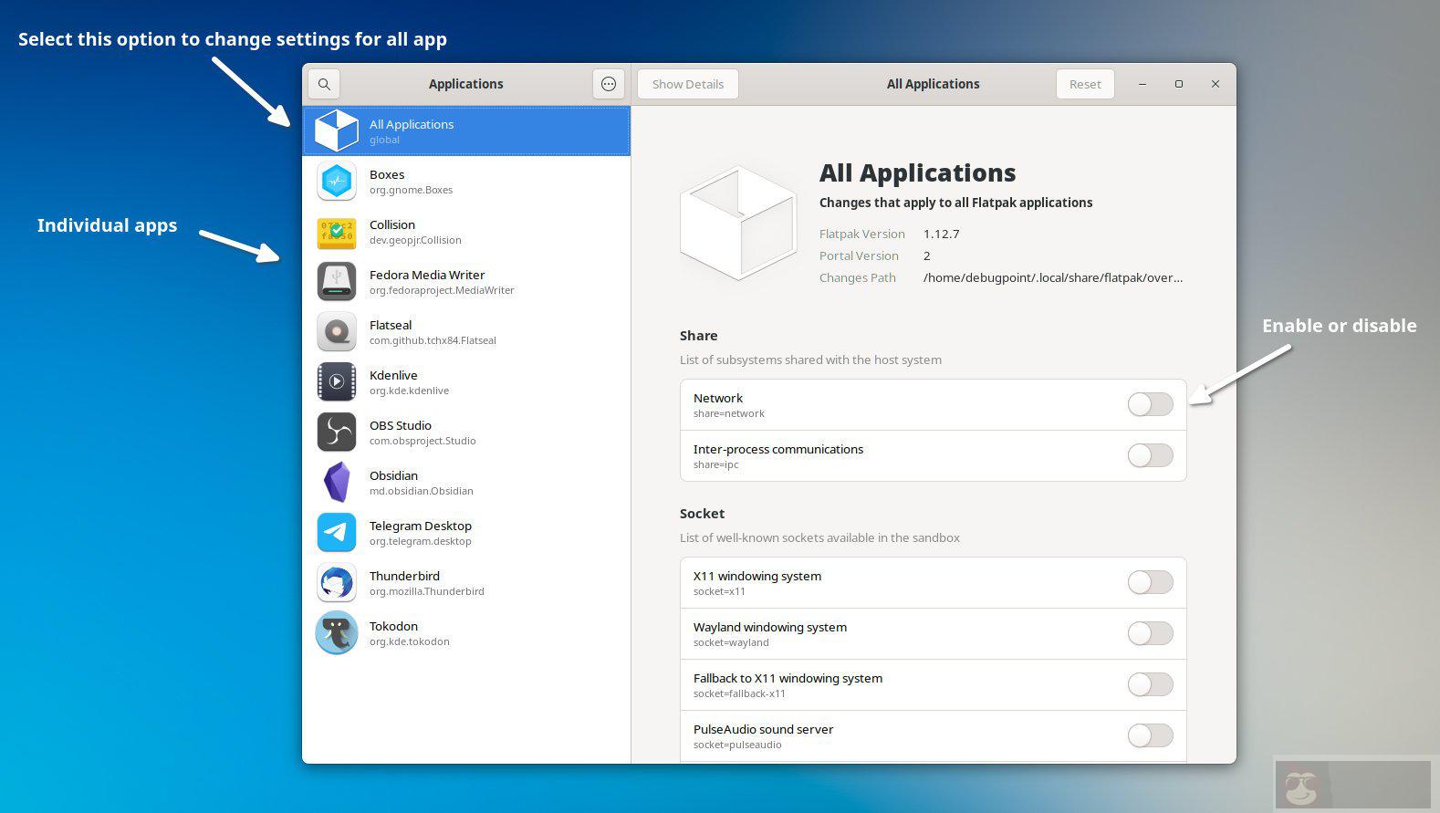如何使用 Flatseal 应用管理 Flatpak 权限？