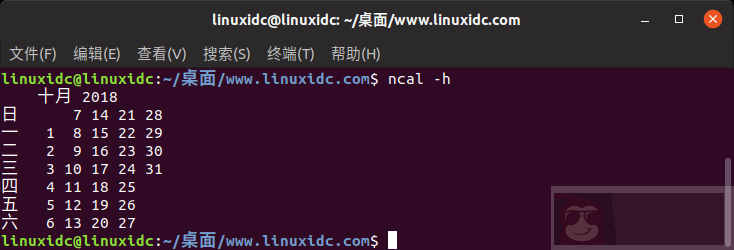 Linux 终端显示日历信息的命令:ncal 命令 Linux 终端显示日历信息的命令:ncal 命令