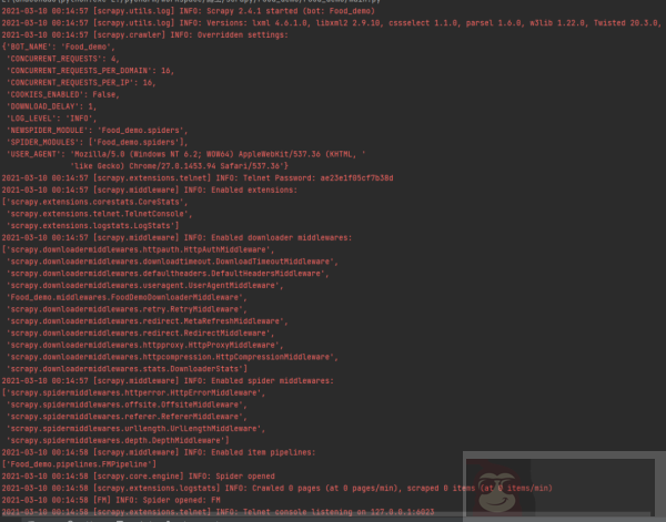 用 Scrapy 爬虫框架爬取食品论坛数据并存入数据库 用 Scrapy 爬虫框架爬取食品论坛数据并存入数据库