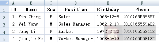 JAVA 中使用 SQL 语句查询 EXCEL 文件数据