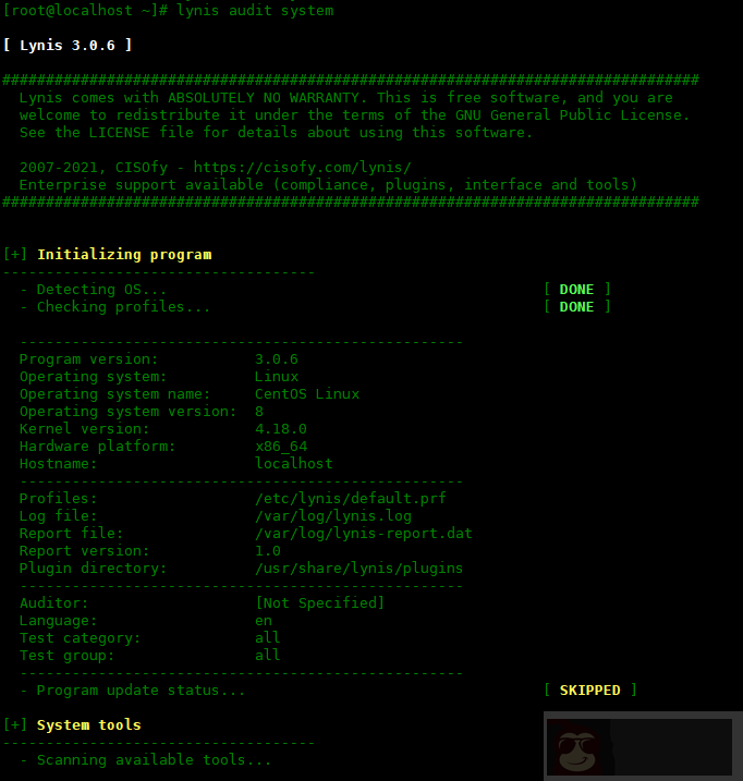 如何在 Centos8 中安装 Lynis 审计工具 如何在 Centos8 中安装 Lynis 审计工具
