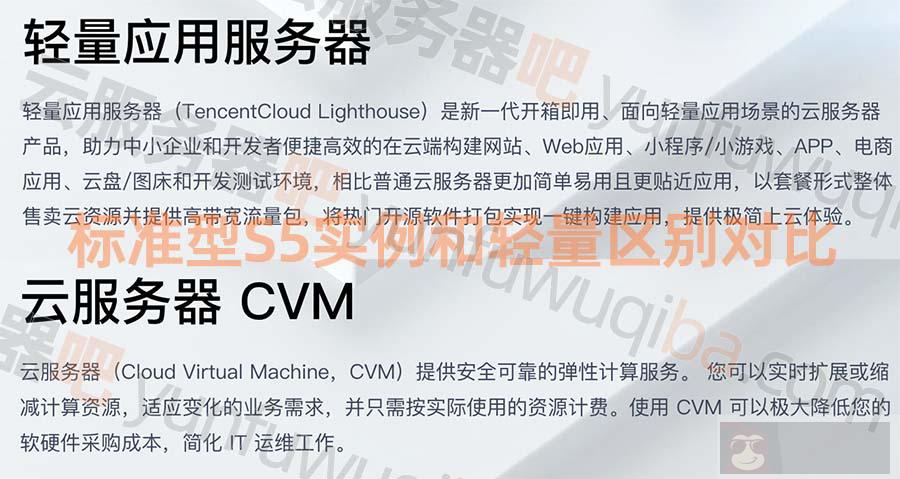 腾讯云轻量服务器和 CVM 云服务器 S5 实例区别对比