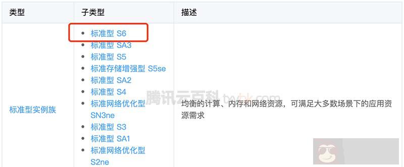 腾讯云服务器标准型 S6 实例
