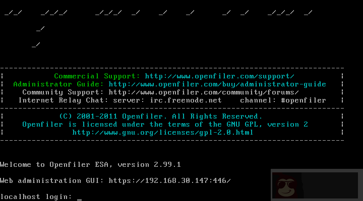 虚拟机里面安装 Openfiler 2.99 虚拟机里面安装 Openfiler 2.99
