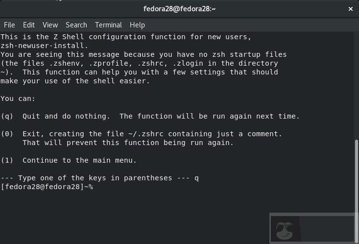 在 Fedora Linux 操作系统上设置 Z Shell